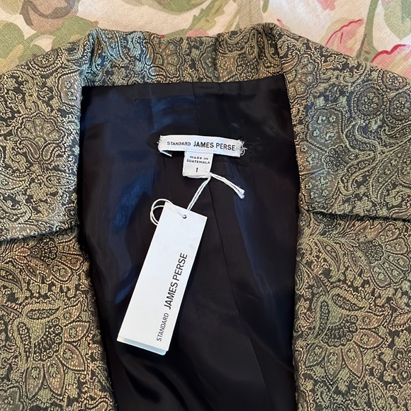 JAMES PERSE size 1 Small MOSS JACKET Jacquard Blazer Festive Holiday $225 NEW - Picture 13 of 16